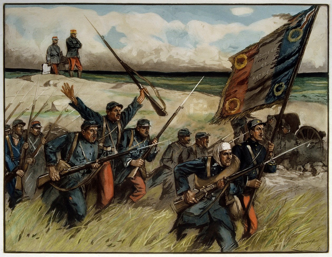 Erster Weltkrieg (1914-1918): Bajonettangriff im September 1914 von Lucien Hector Jonas