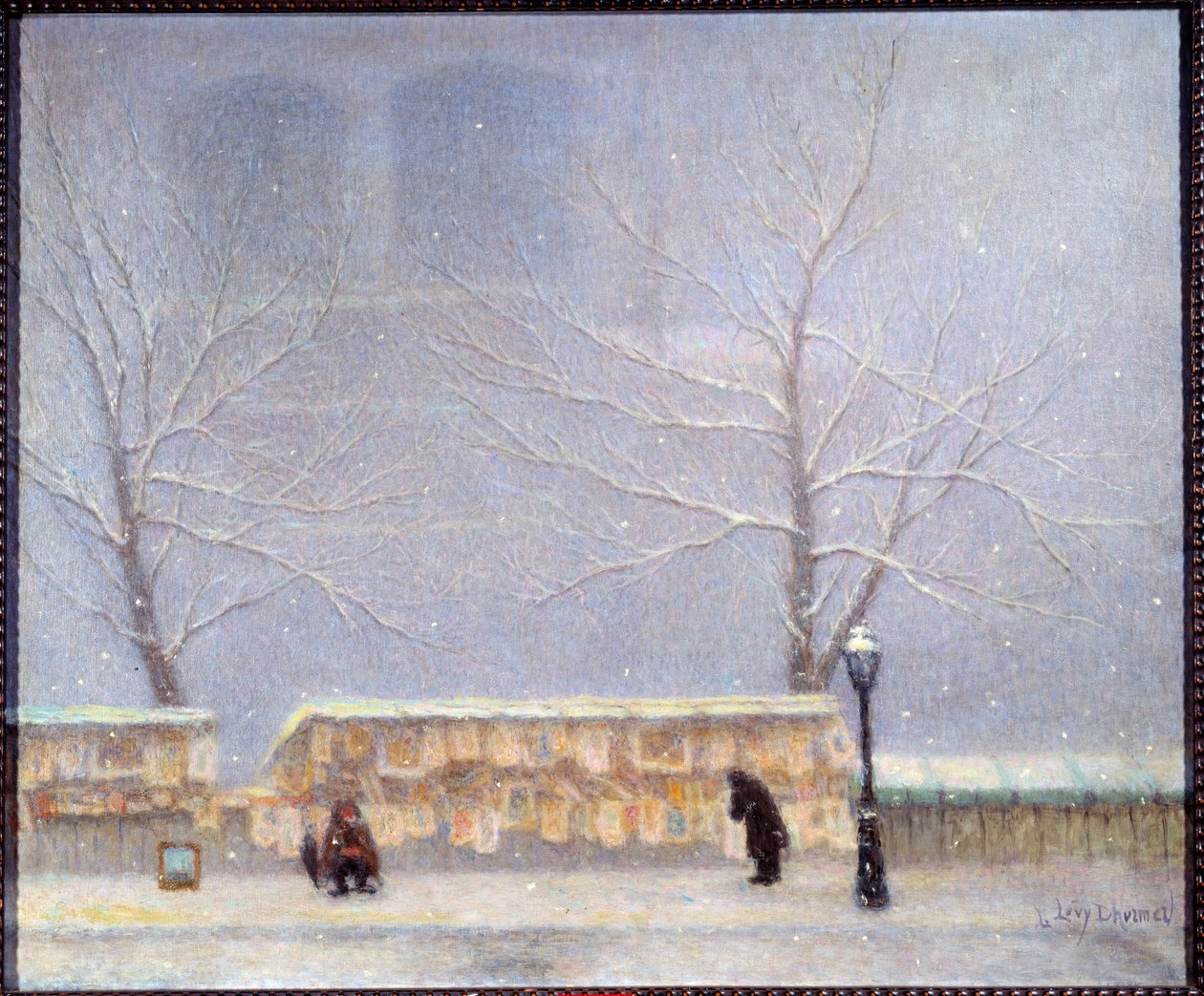 Notre Dame von der linken Uferseite bei Schneewetter gesehen von Lucien Levy Dhurmer