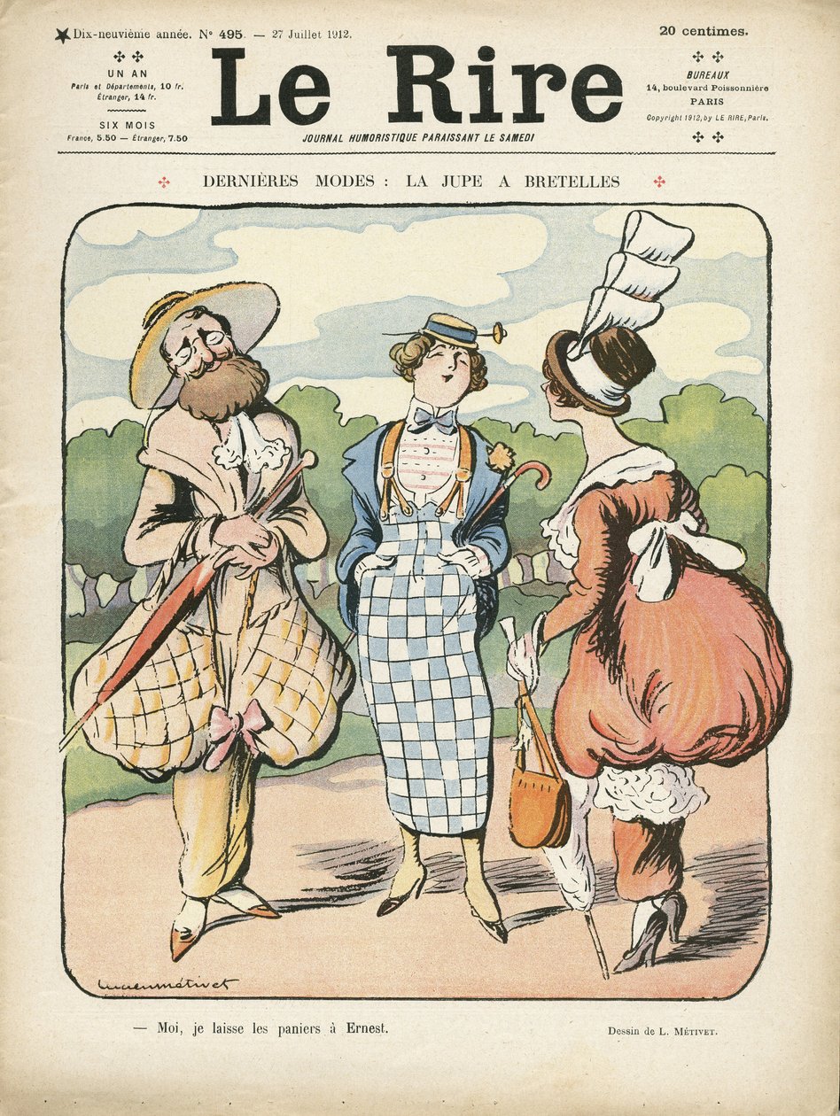 Illustration in Le Rire, 27/07/12 - Neueste Mode (Gravur) von Lucien Metivet