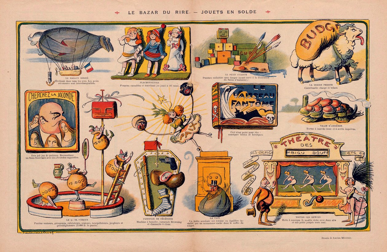 Le Rire, Satirische in Farben von Lucien Metivet