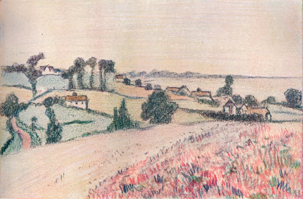 Nach einer Zeichnung in farbiger Kreide von Lucien Pissarro, 20. Jahrhundert von Lucien Pissaro