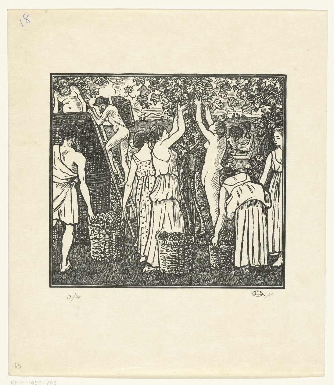Die Weinlese (Daphnis et Chloé) (Daphnis et Chloé) von Lucien Pissarro