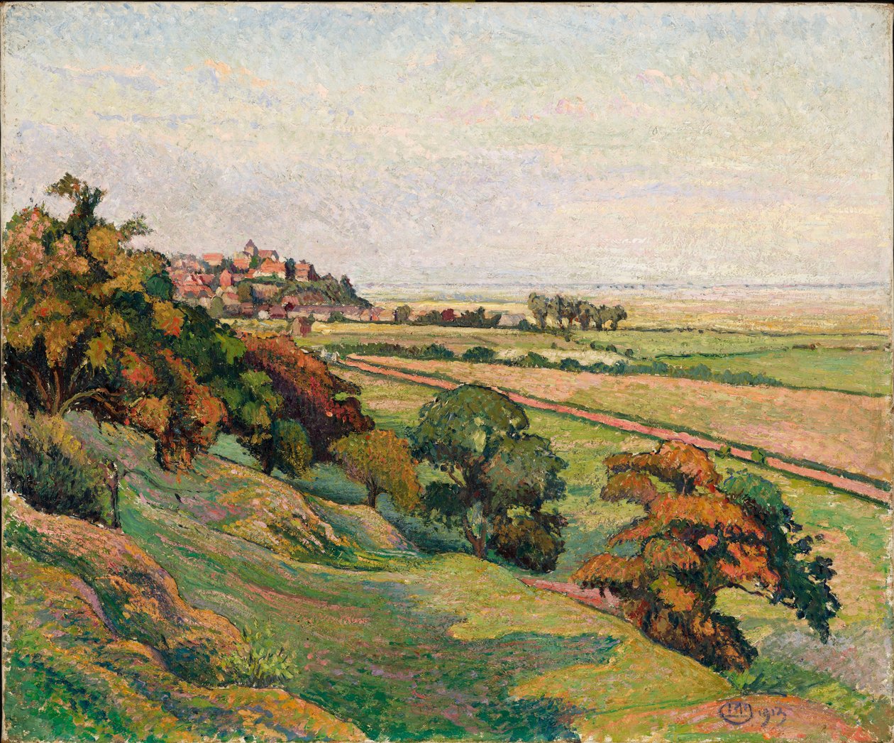 Rye von Cadborough, Sonnenuntergang von Lucien Pissarro