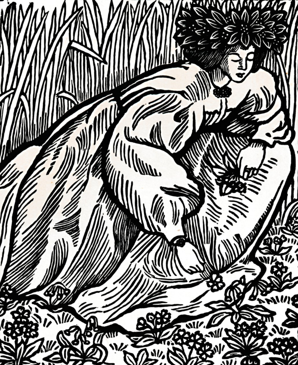 Die Gedichte von Ronsard. Original-Holzschnitt, 1902, 1923 von Lucien Pissarro