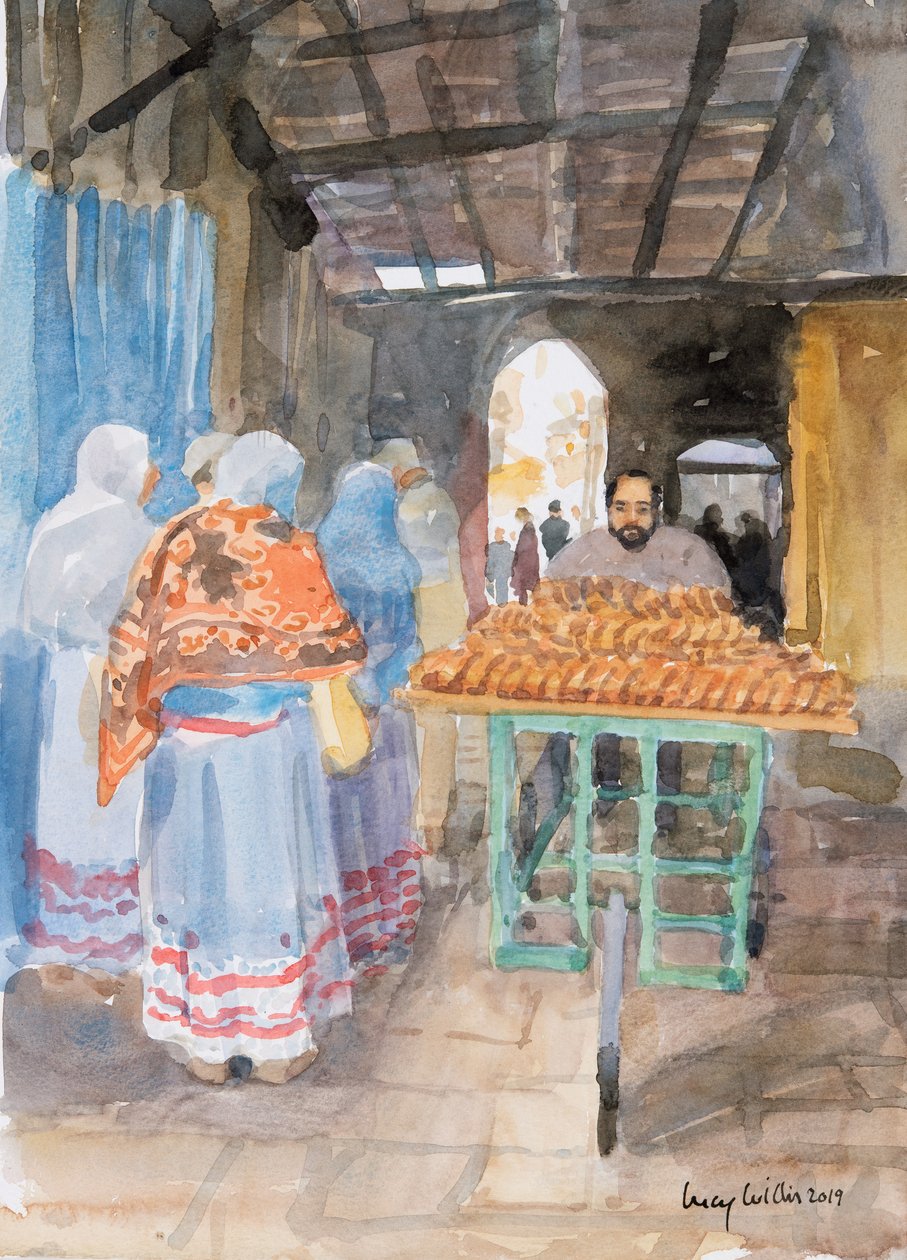 Bagelverkäufer in der Altstadt, Jerusalem von Lucy Willis