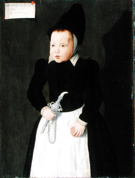 Porträt eines Kindes mit Rinkelbel von Ludger Tom the Younger Ring
