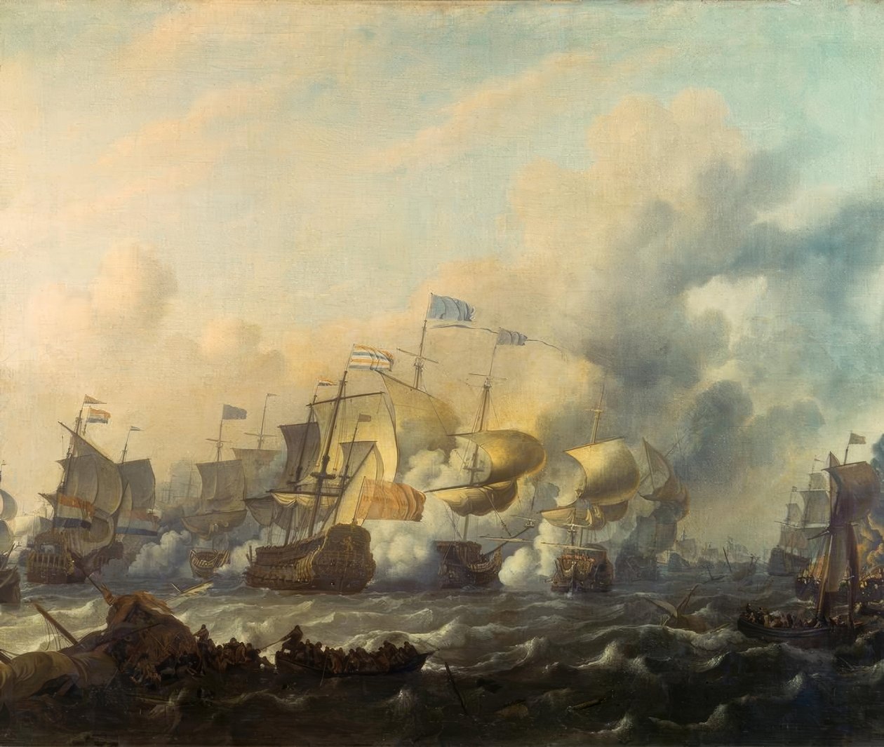 Eine Seeschlacht zwischen Holländern und Engländern von Ludolf Backhuysen
