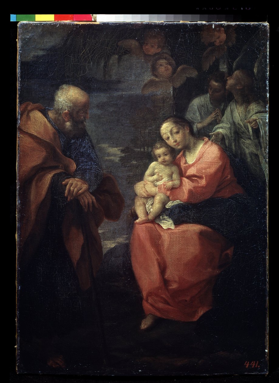 Die Heilige Familie unter einer Palme (Ruhe auf der Flucht nach Ägypten) von Ludovico Carracci