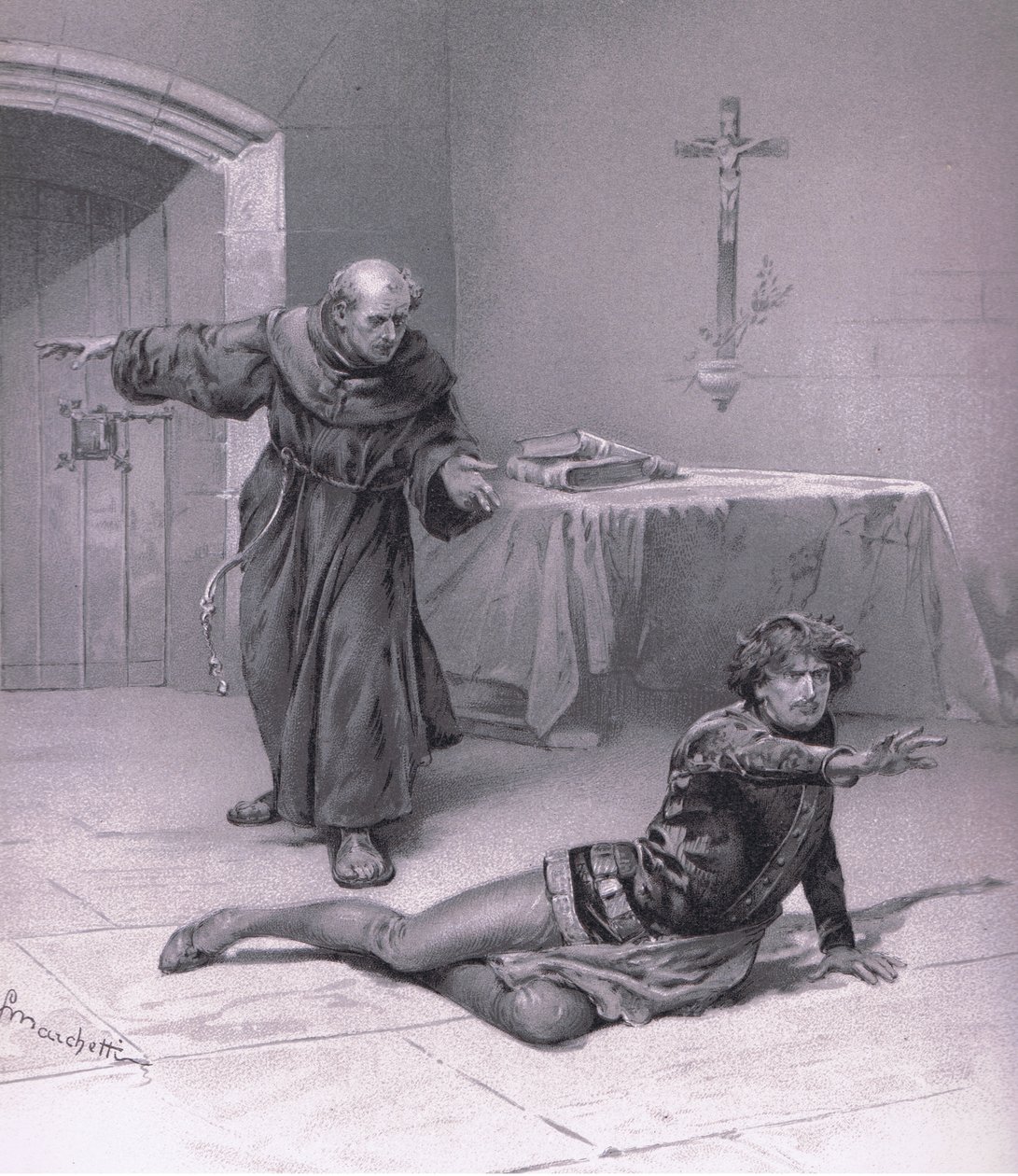 Lebe hier im Himmel und darf sie ansehen, Illustration aus Romeo und Julia von Ludovico Marchetti