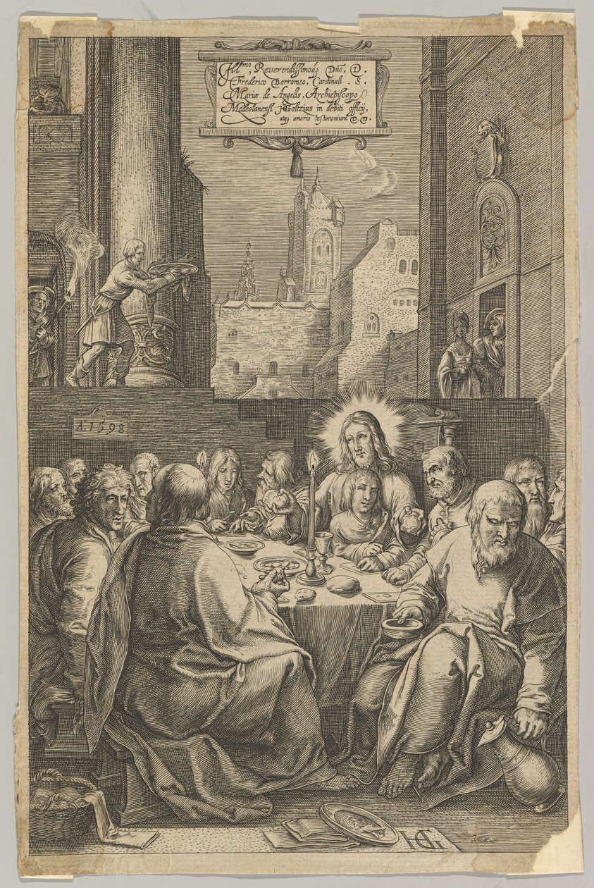 Das letzte Abendmahl, aus Die Passion Christi, ca. 1623 von Ludovicus Siceram