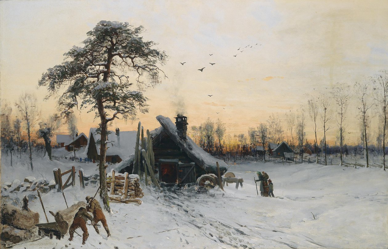 Winterlandschaft im Abendlicht von Ludvig Munthe