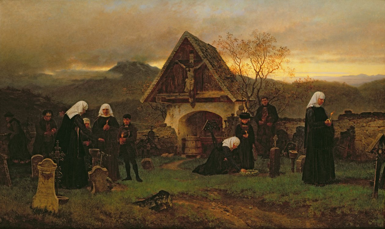 Allerseelen auf dem Friedhof von Ludwig Friedrich Wilhelm Riefstahl