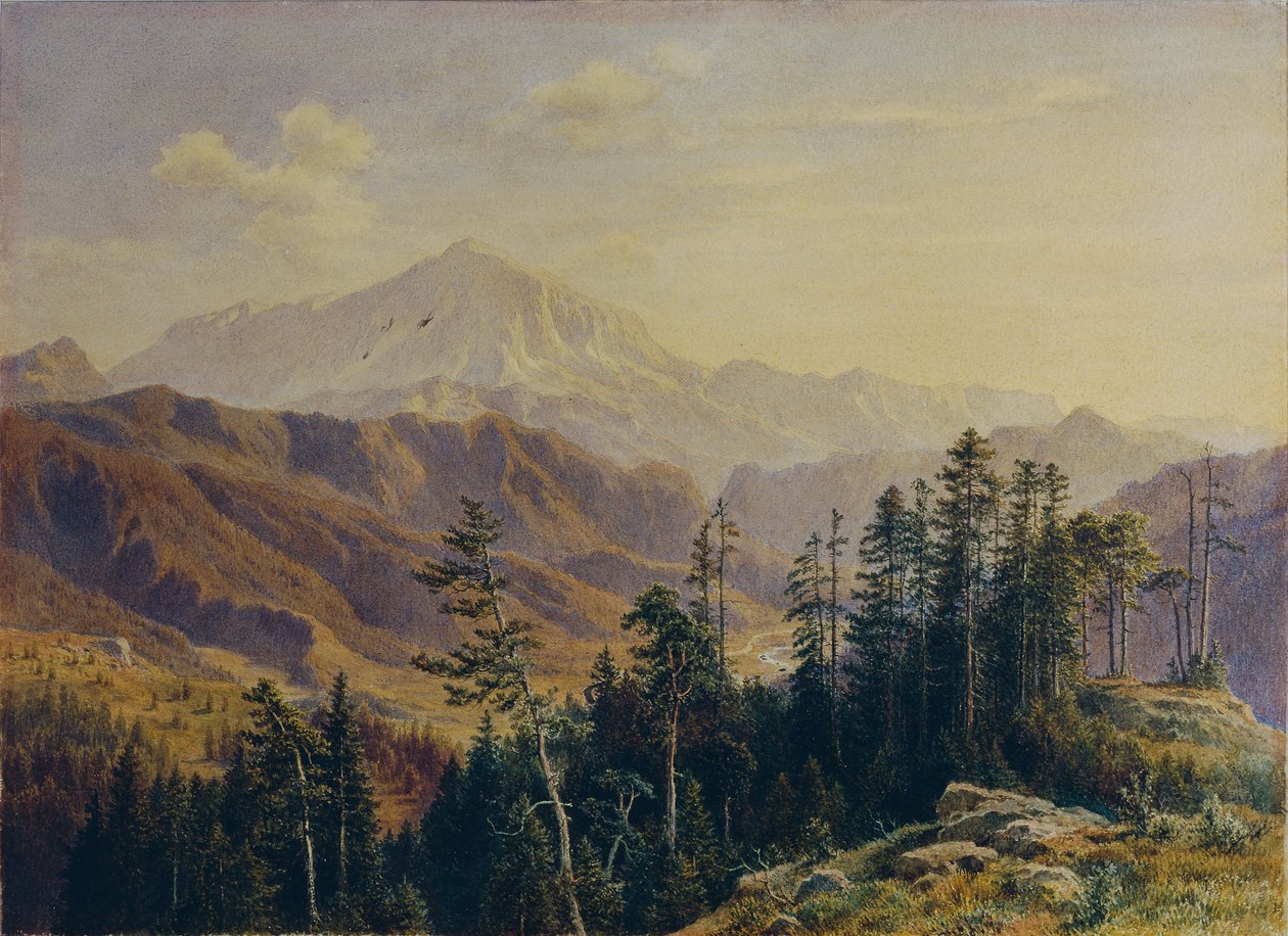Der Schneeberg in Niederösterreich von Gutenstein aus gesehen von Ludwig Halauska