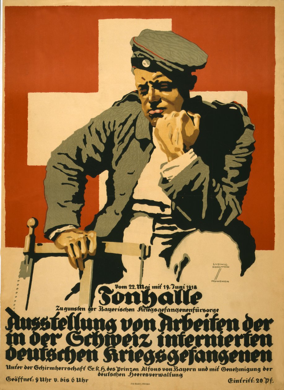 Tonhalle ... Ausstellung von Arbeiten der in der Schweiz internierten deutschen Kriegsgefangenen, veröffentlicht 1918 von Ludwig Hohlwein