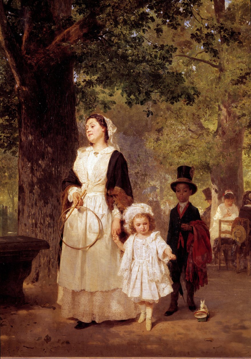 Der Spaziergang zum Tuileriengarten. Gemälde von Louis Knaus (1829 - 1910) von Ludwig Knaus