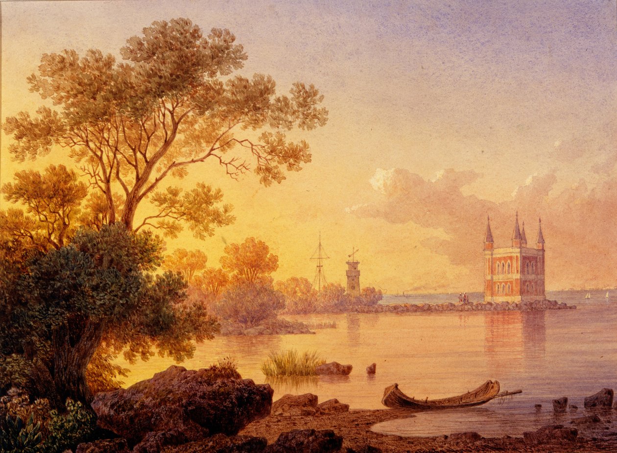 Ansicht auf den Rosenpavillon Ozerki in Peterhof von Ludwig Premazzi