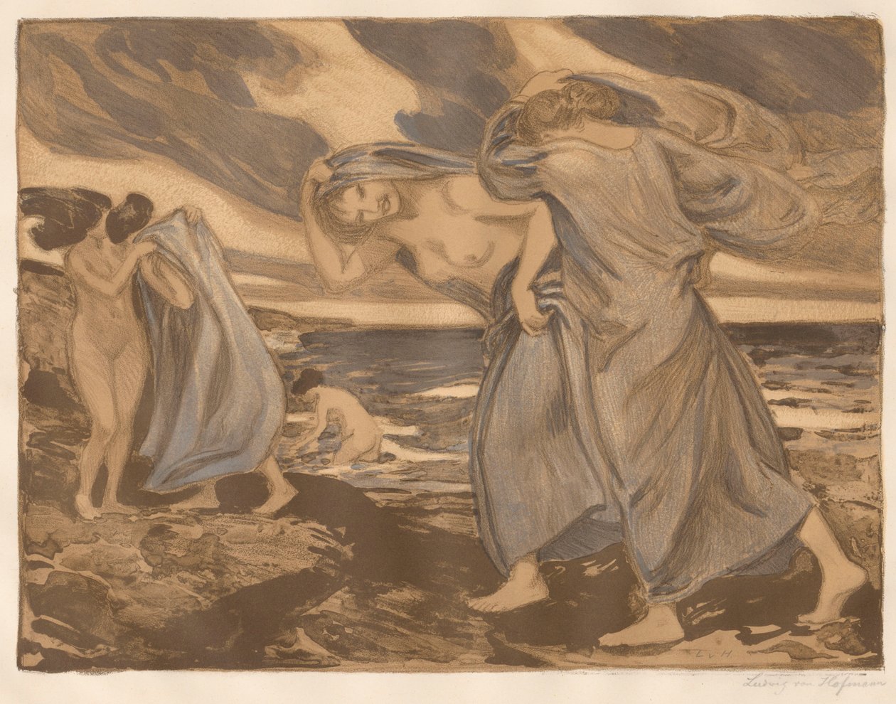 Mädchen am Meer von Ludwig von Hofmann