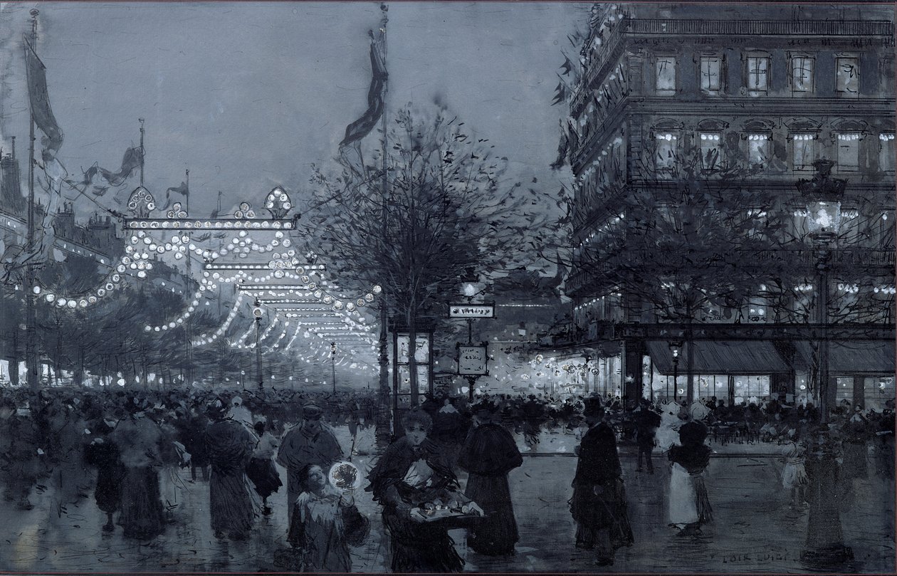 Die großen Boulevards, Paris, geschmückt zur Feier der französisch-russischen Allianz im Oktober 1893 von Luigi Loir