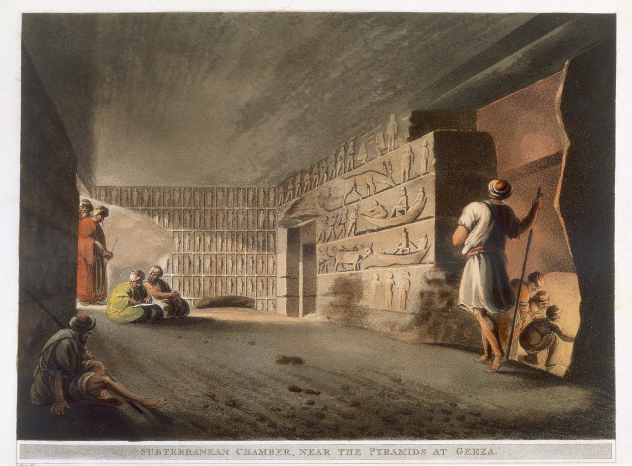 Unterirdische Kammer in der Nähe der Pyramiden von Gizeh, Tafel 9 aus 