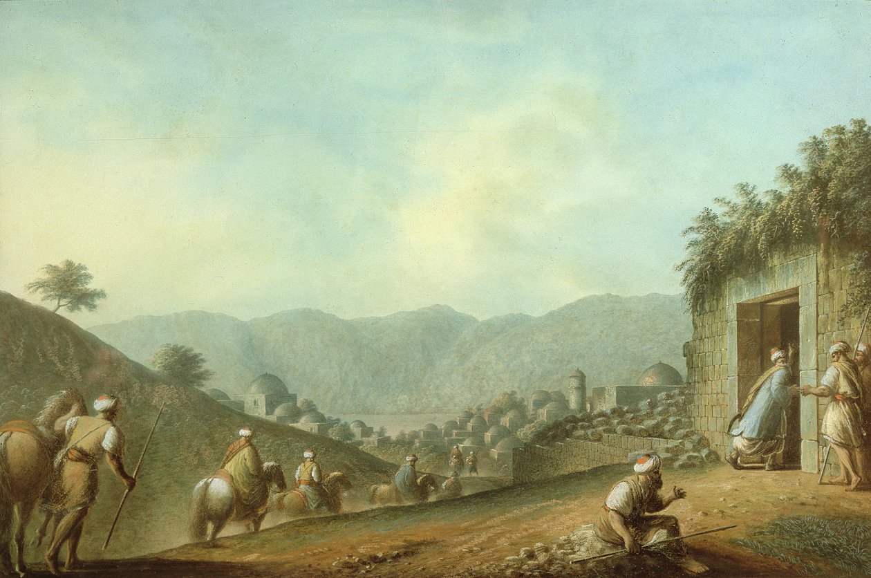 Das Dorf Betania mit Blick auf das Tote Meer von Luigi Mayer