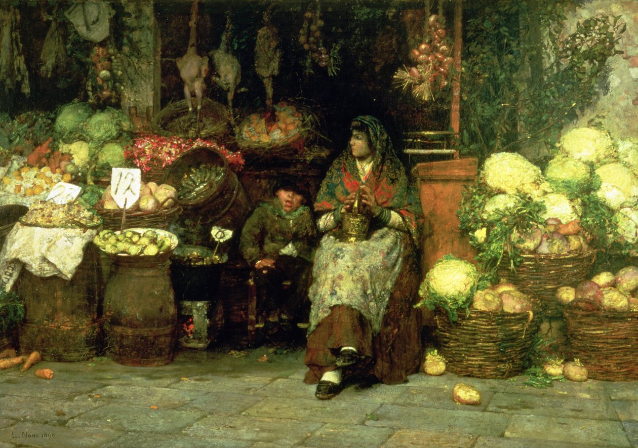 Der Gemüsehändler, 1890 von Luigi Nono