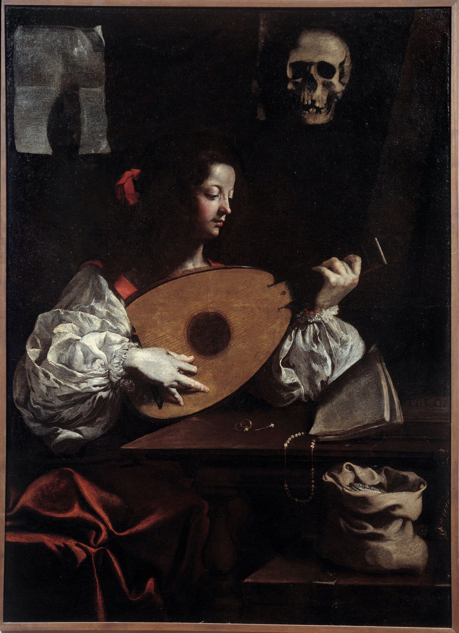 Lautenspieler. Gemälde (Vanitas) von Luigi Miradori (17. Jahrhundert) von Luigi Miradori
