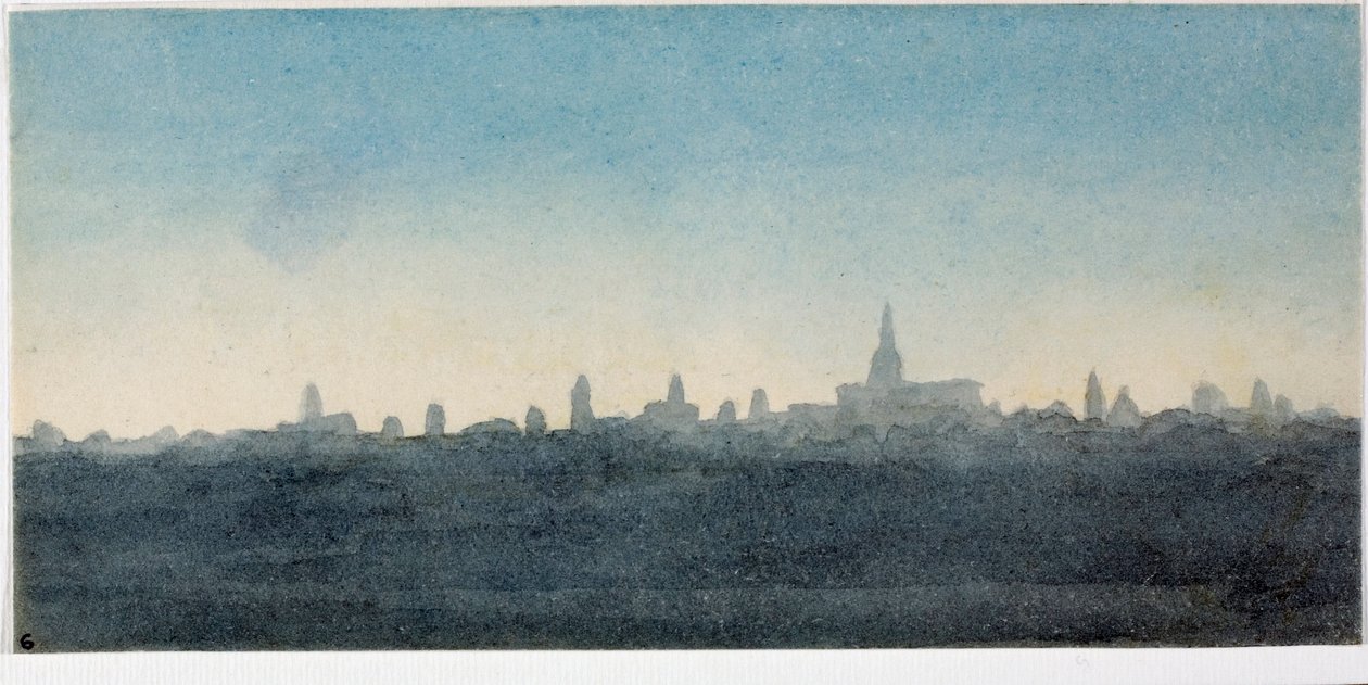 Blick auf die Stadt Florenz, Profil von Häusern und Denkmälern (Aquarell) von Luigi Garibbo