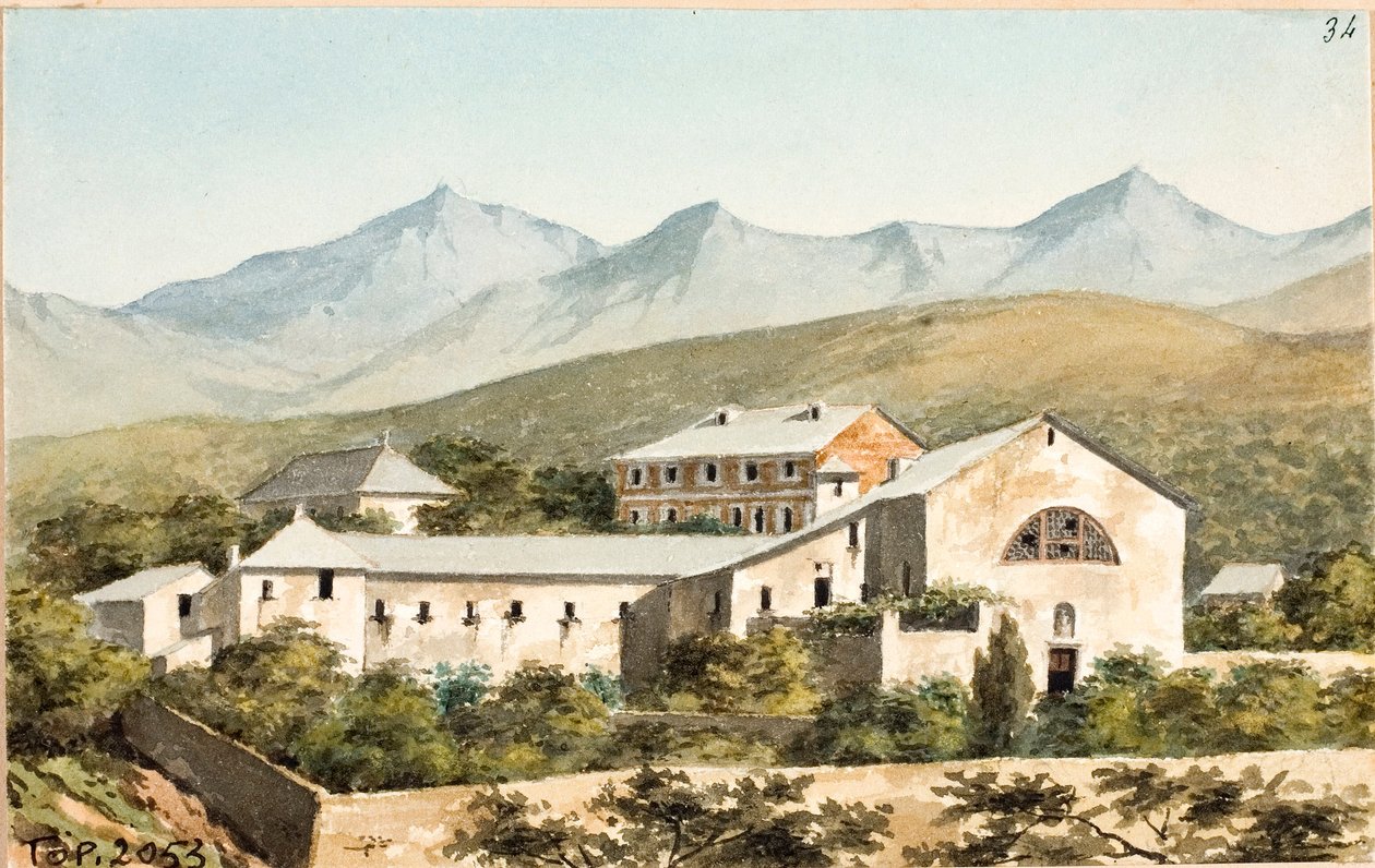 Ansicht über das Santuario Nostra Signora del Monte, Genua von Luigi Garibbo