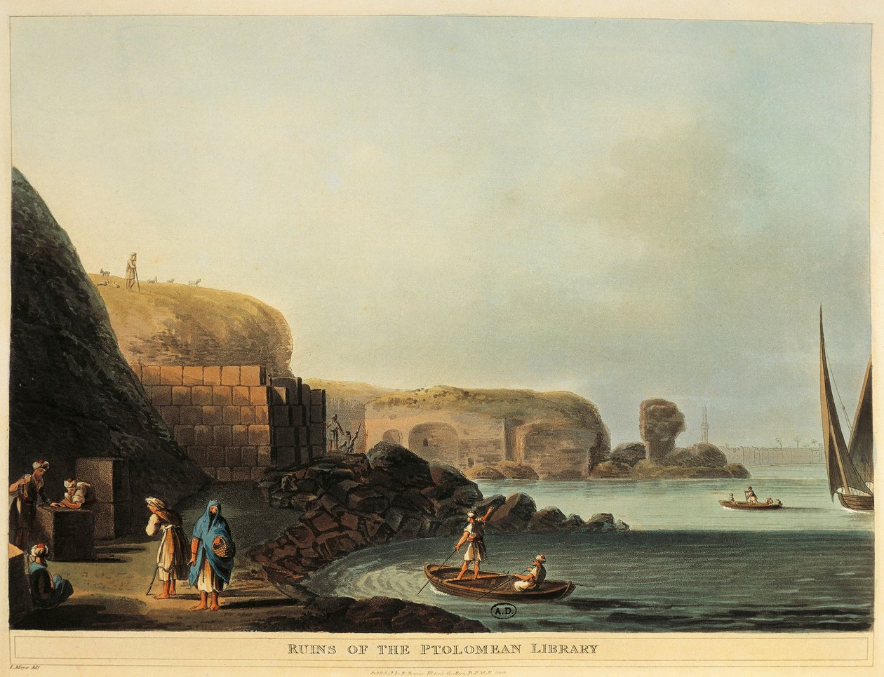 Ägypten, Alexandria, Ruinen der Ptolemäischen Bibliothek von Luigi Mayer von Luigi Mayer