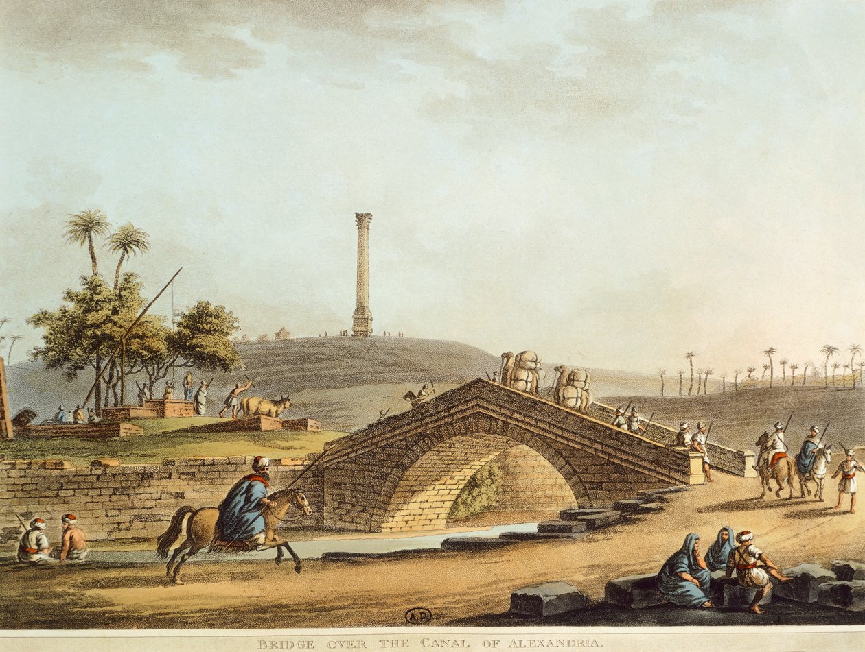 Ägypten, Brücke über den Alexandria-Kanal, von Luigi Mayer, Gravur von Luigi Mayer
