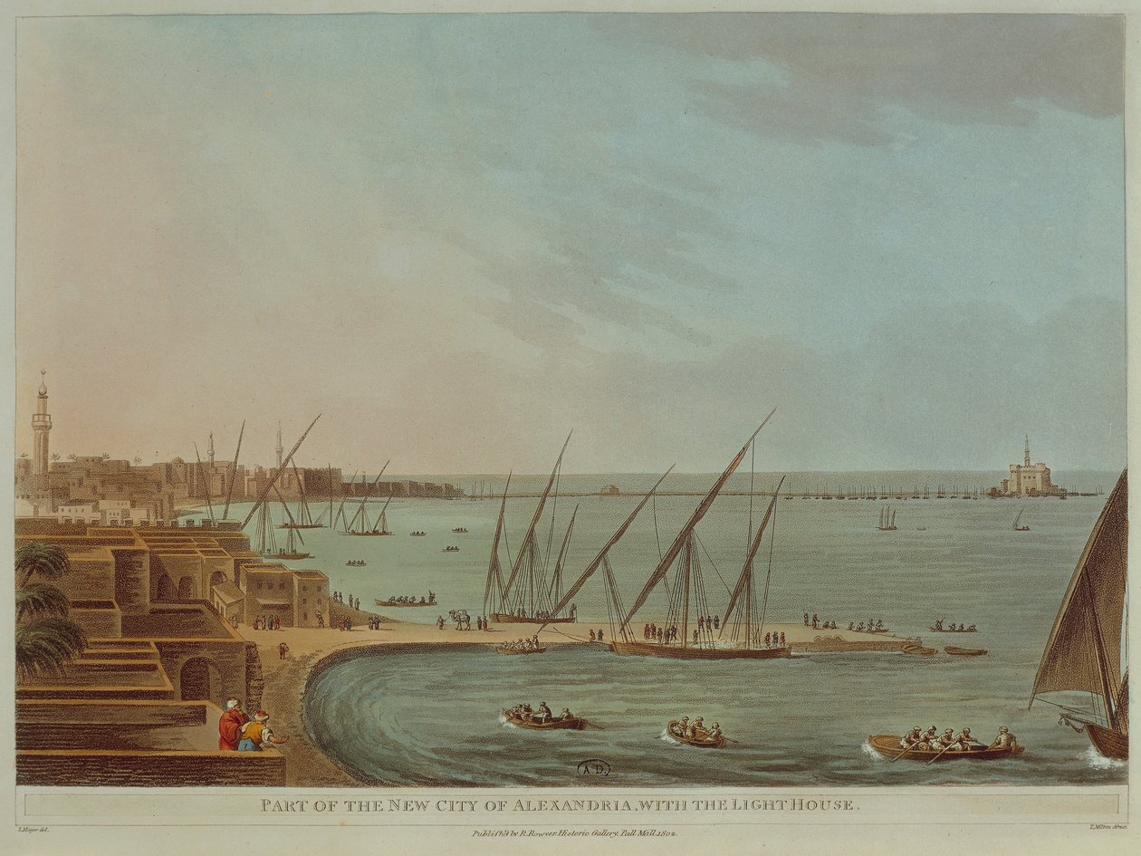 Ansicht von Alexandria mit Leuchtturm, aus Ansichten von Ägypten von Luigi Mayer von Luigi Mayer