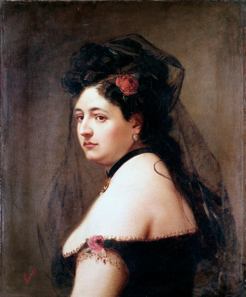 Porträt von Elisabetta Galletti Gianoli, italienische Sängerin (Gemälde) von Luigi Sorio
