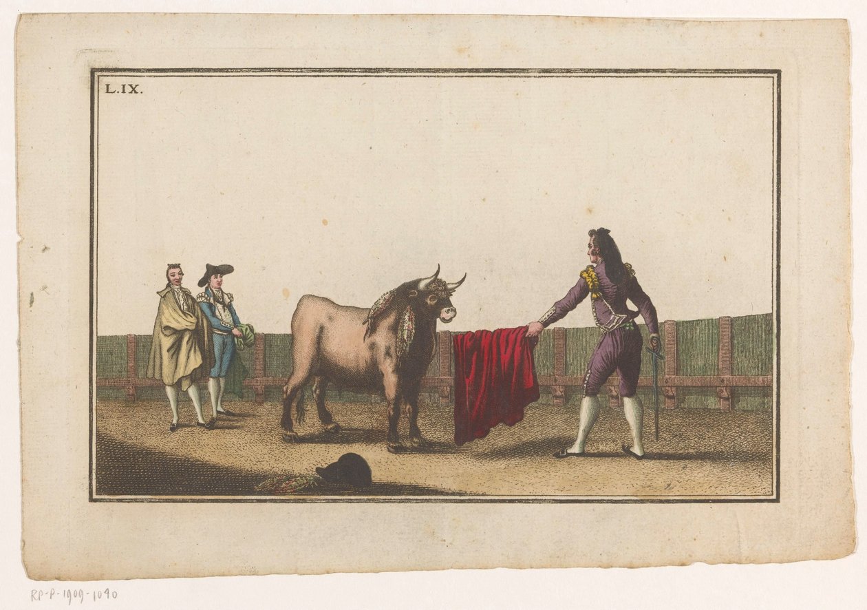 Matador fordert einen Stier heraus (Coleccion de las principales suertes de una corrida de toros) von Luis Fernandez Noseret
