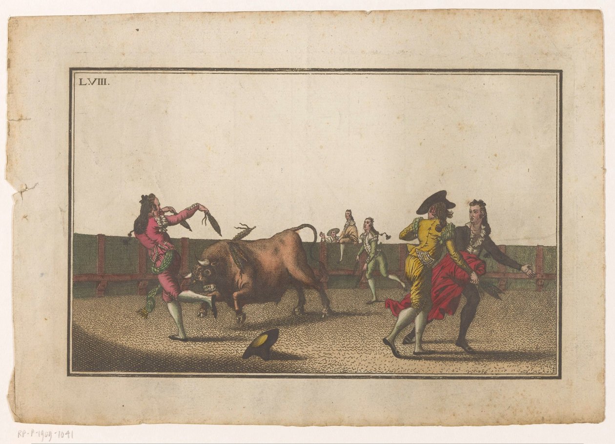 Stier wird mit Banderillas herausgefordert (Coleccion de las principales suertes de una corrida de toros) von Luis Fernandez Noseret