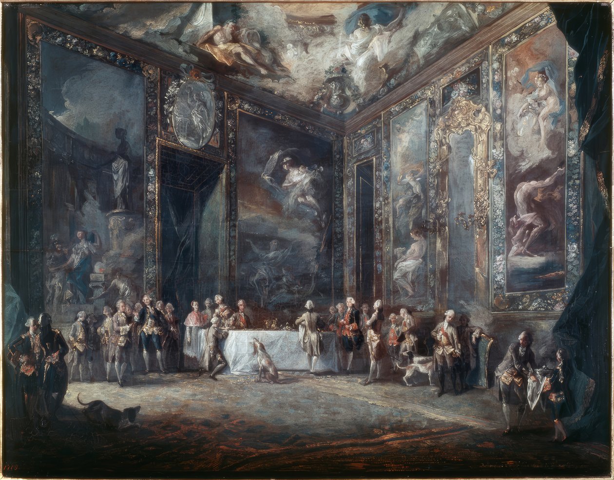 Karl III. speist in Anwesenheit des Hofes von Luis Paret y Alcazar
