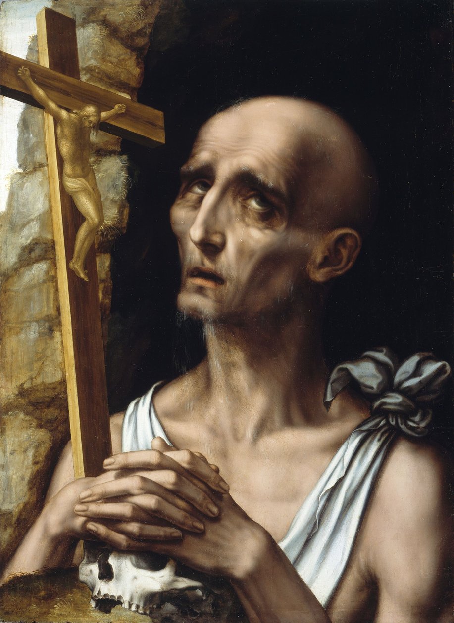Heiliger Hieronymus in der Wildnis von Luis de Morales