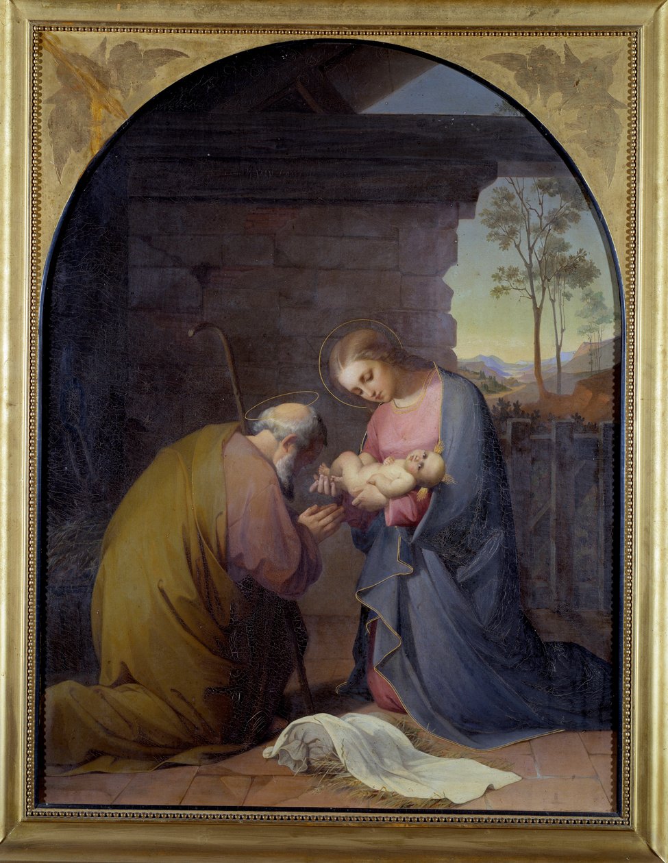 Anbetung Jesu (Jesus und Maria beten Jesus an) von Luisa Mussini Piaggio
