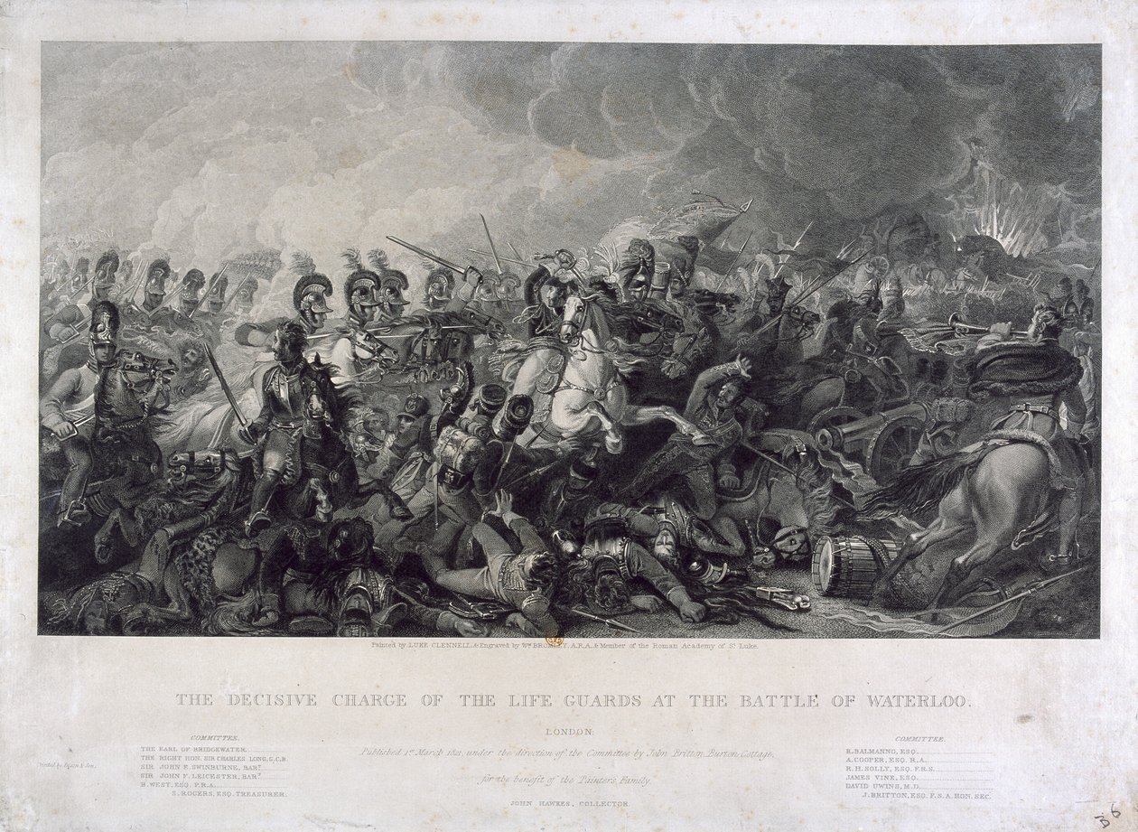 Der entscheidende Angriff der Life Guards bei Waterloo von Luke (after) Clennell