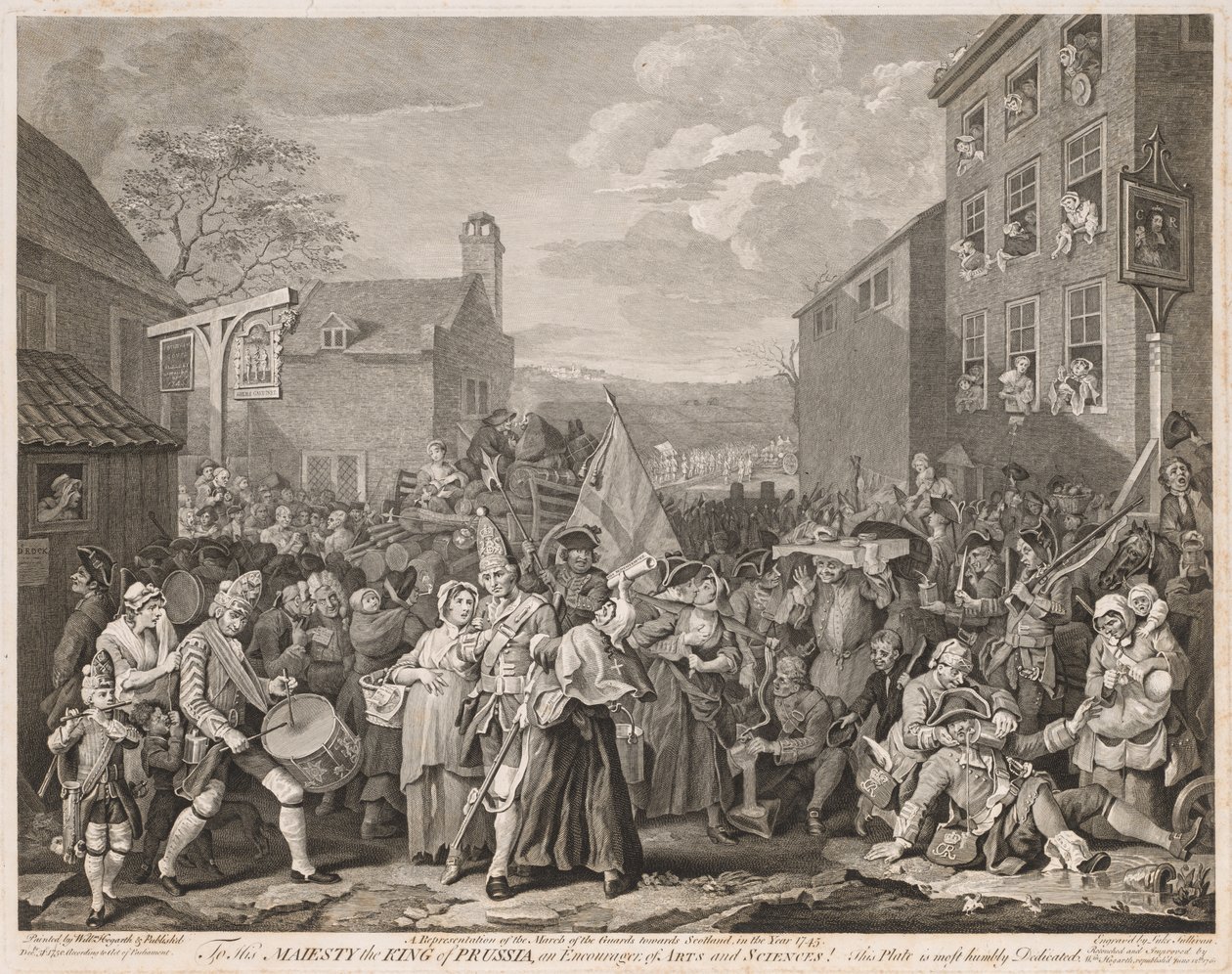 Marsch nach Finchley im Jahr 1746 (nach Hogarth) von Luke Sullivan