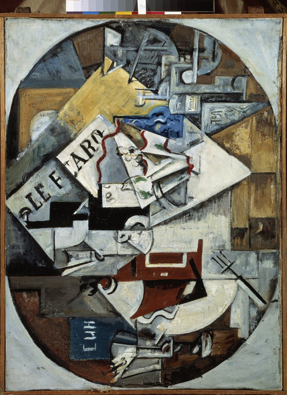 Stillleben (Le Figaro) von Lyubov Sergeevna Popova