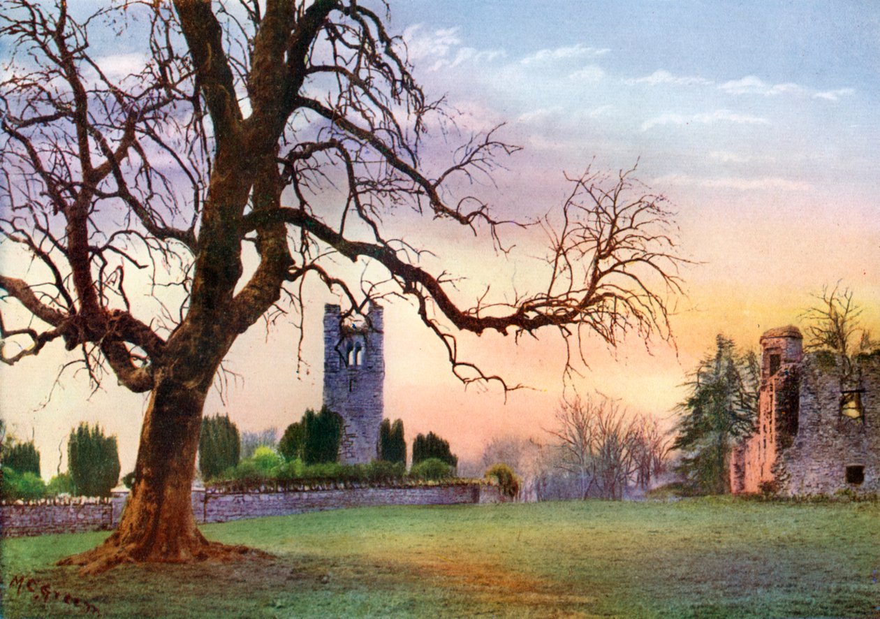 Ruinen auf dem Hügel von Slane, County Meath, Irland, 1924-1926 von MC Green