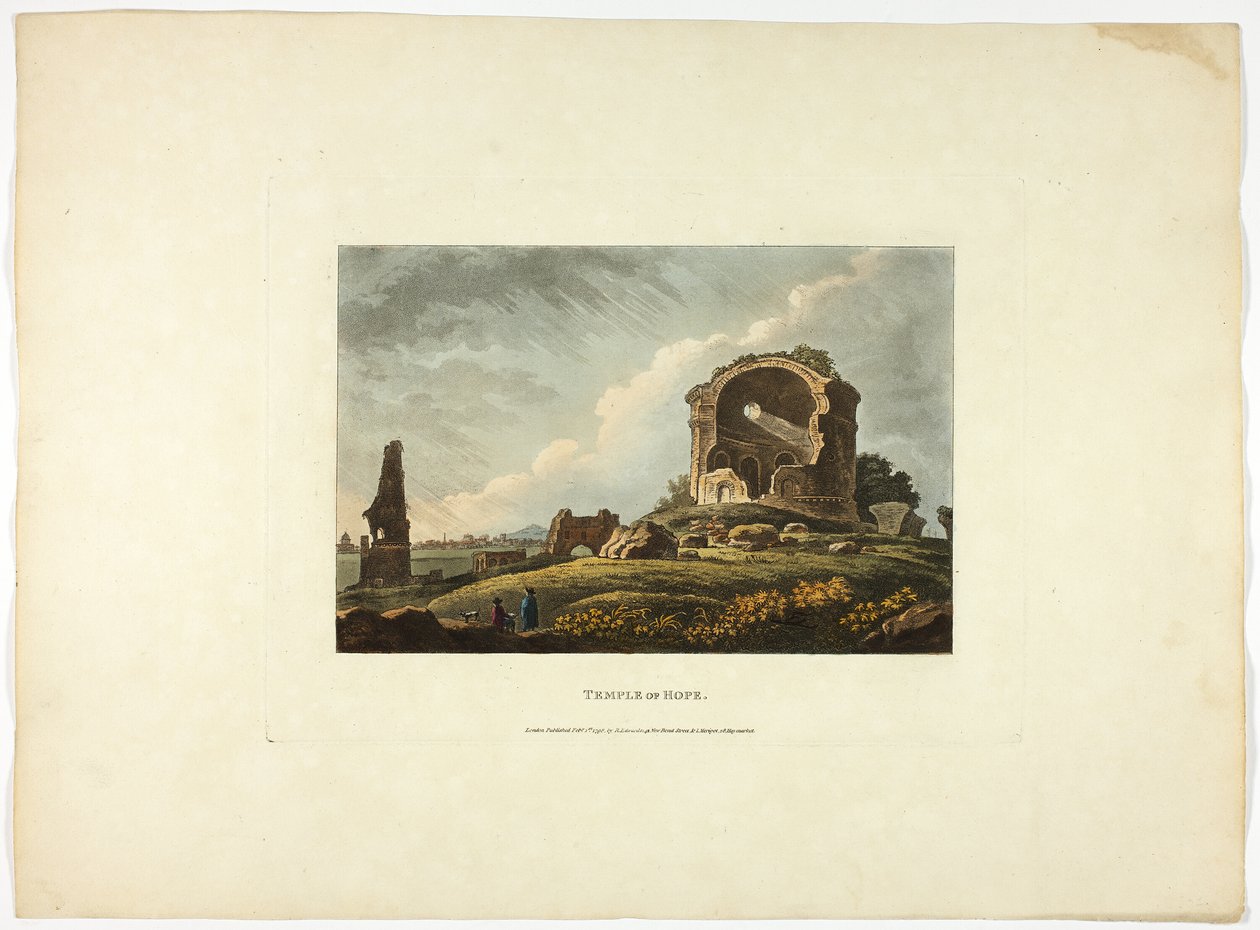 Tempel der Hoffnung, Tafel vierundzwanzig aus den Ruinen von Rom von M. Dubourg