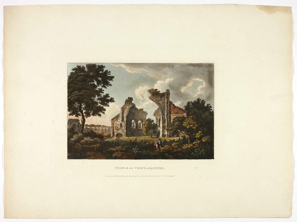 Tempel der Venus und Amor, Tafel zwölf aus den Ruinen von Rom von M. Dubourg