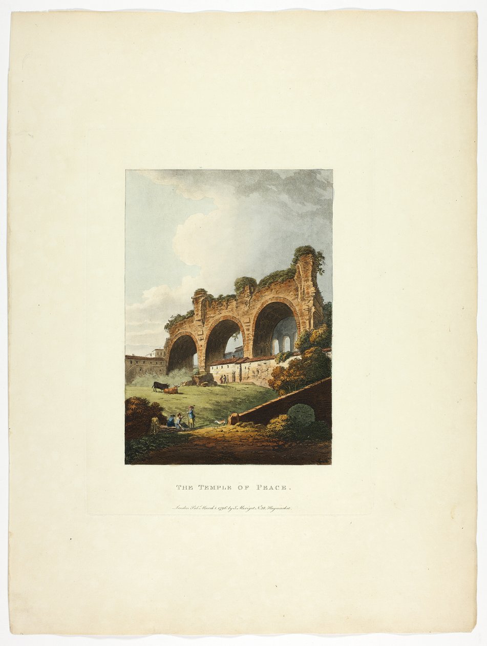 Der Tempel des Friedens, Platte neun aus den Ruinen von Rom von M. Dubourg