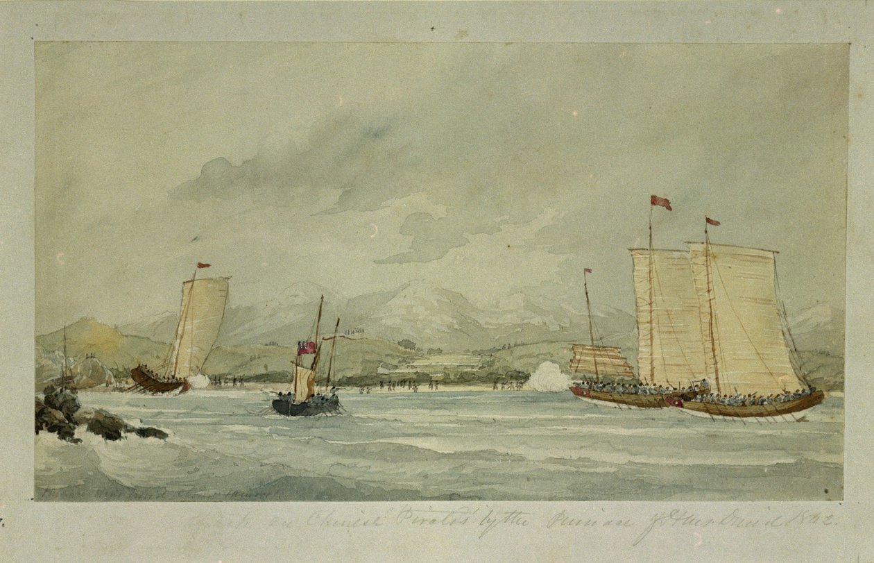 Angriff auf chinesische Piraten durch die Schaluppe der HMS 