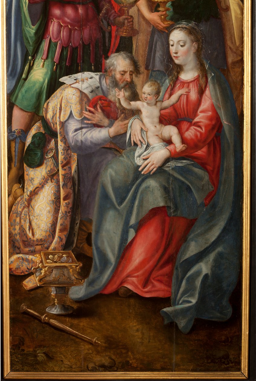 Anbetung der Könige, Triptychon, Rechte Tafel (Detail) von Maarten de Vos