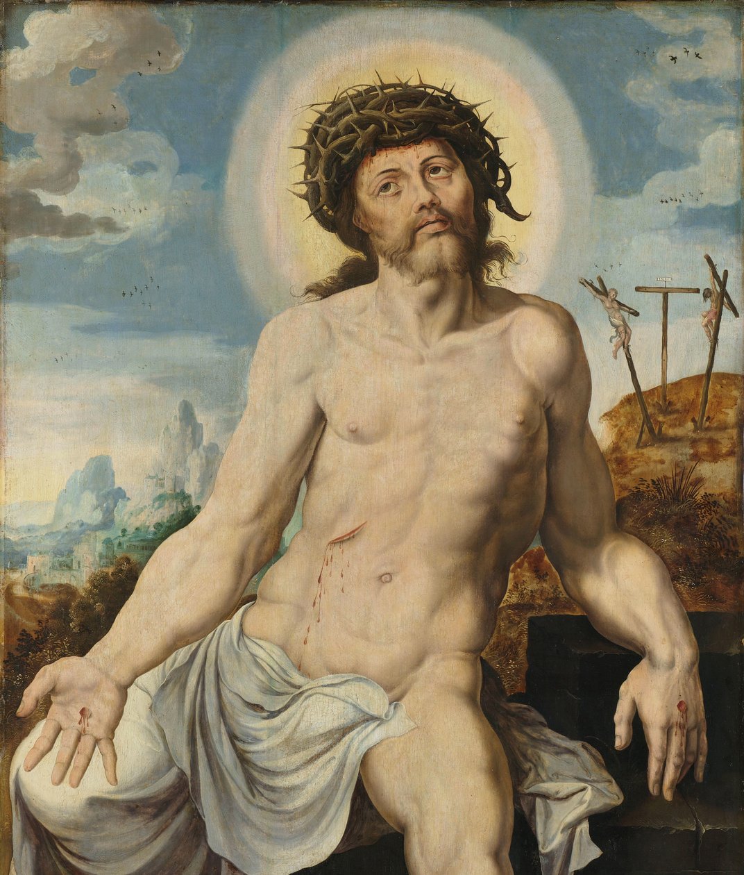 Christus als Schmerzensmann von Maarten van Heemskerck (workshop of)