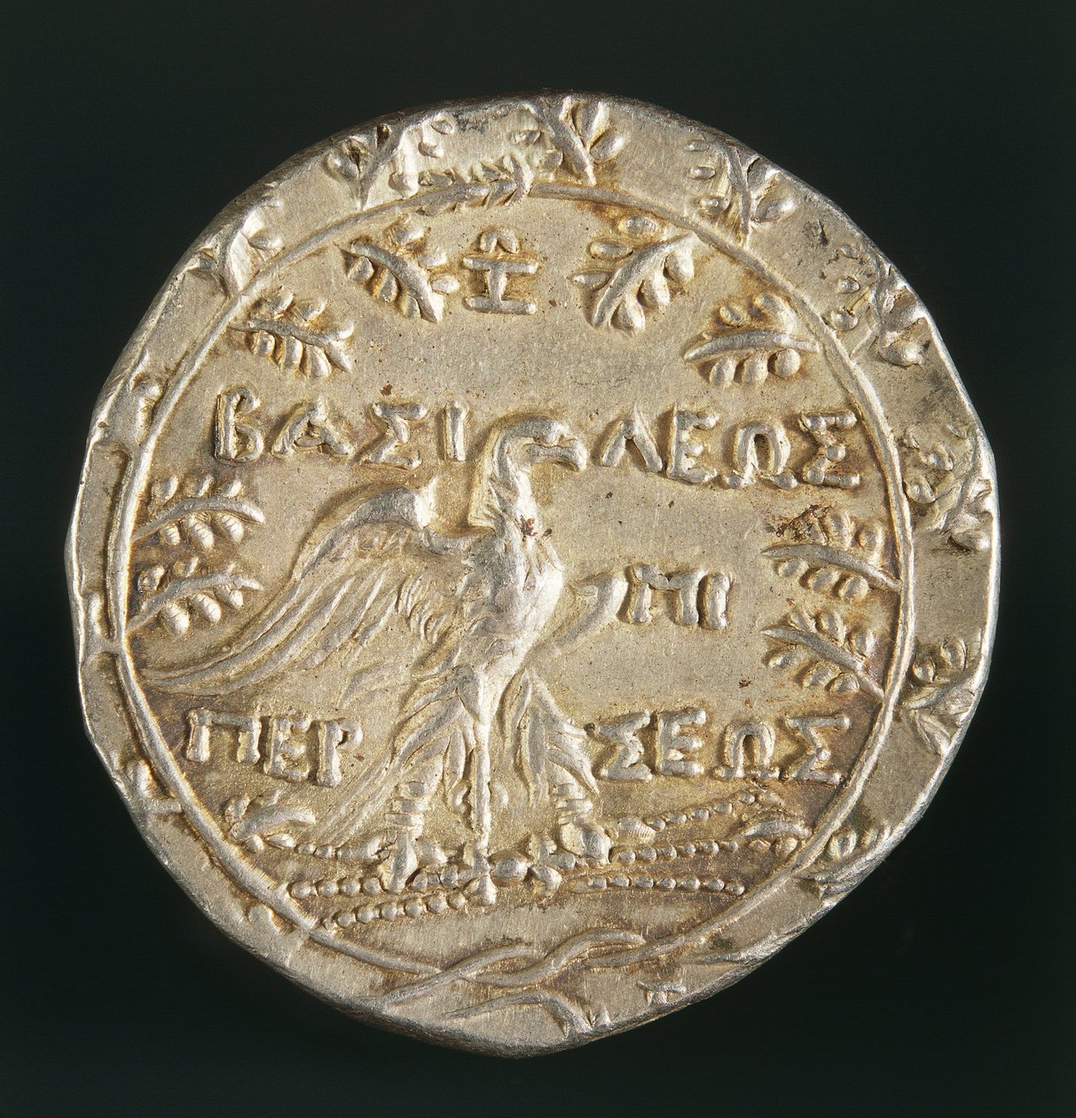 Tetradrachme von König Perseus von Makedonien, geprägt in Pella, Königreich Makedonien, Rückseite, ca. 179-168 v. Chr. (Silber) von Macedonian