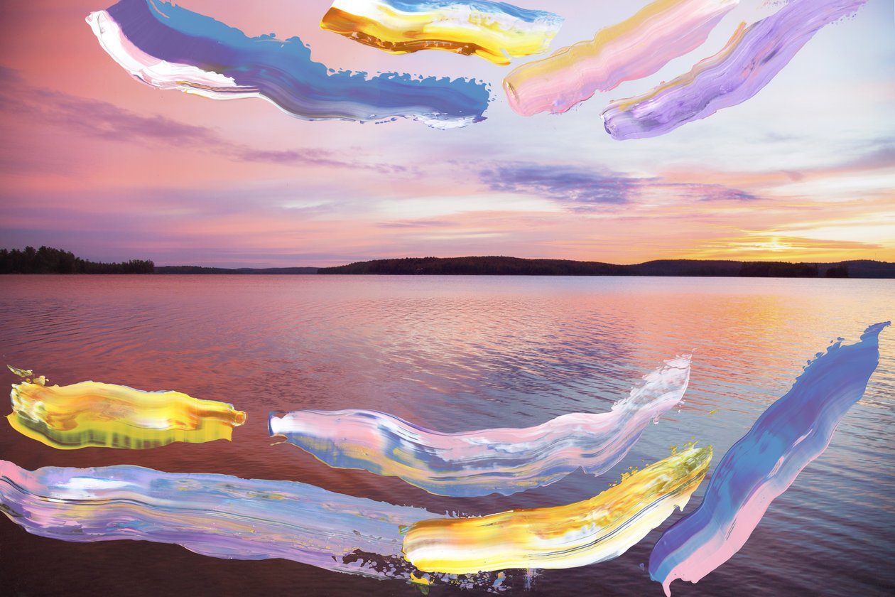 Abstrahierter Sonnenaufgang, 2018 von Madeleine Gross