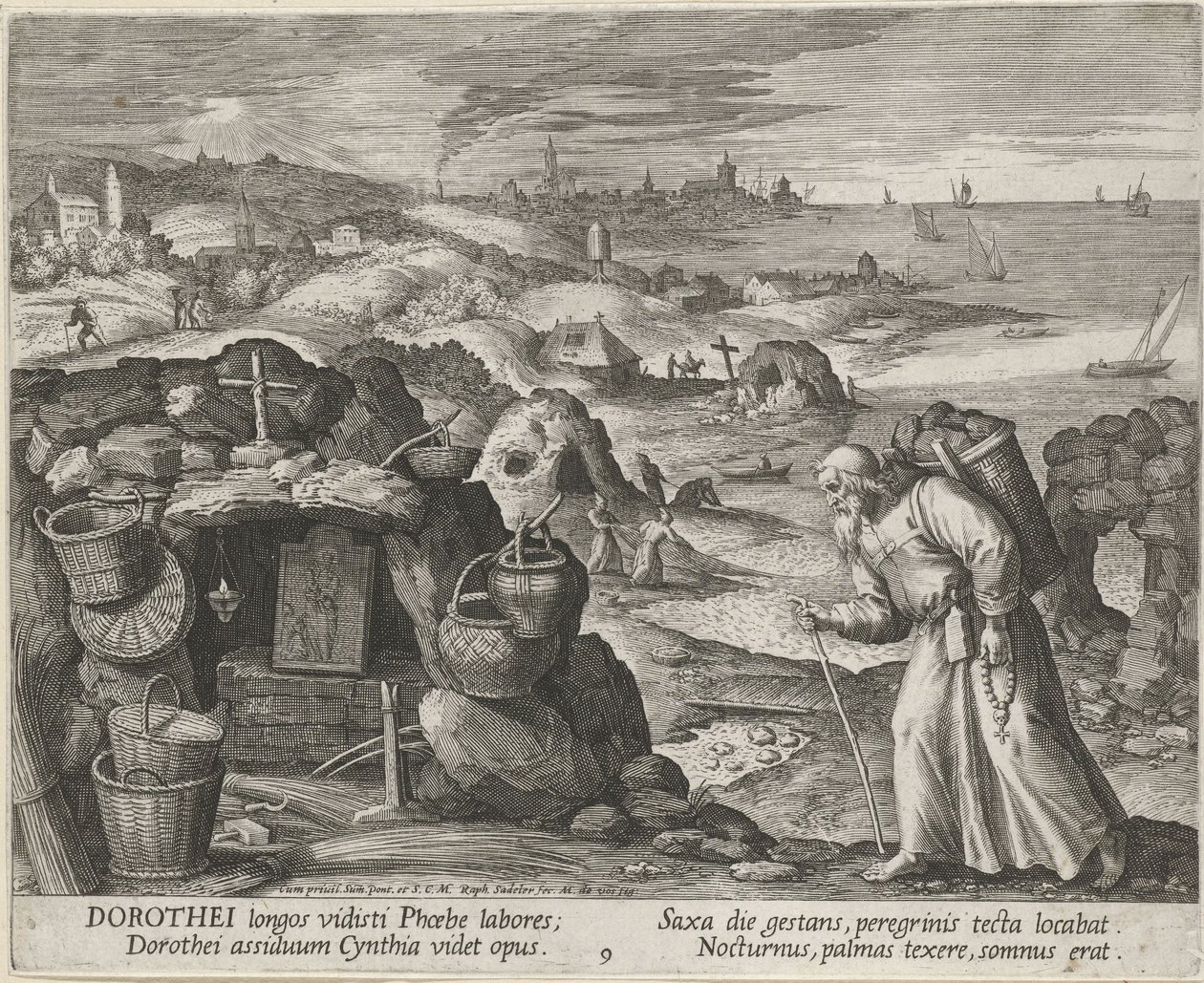 Der heilige Dorotheus von Gaza als Einsiedler, 1600 von Maerten Vos de